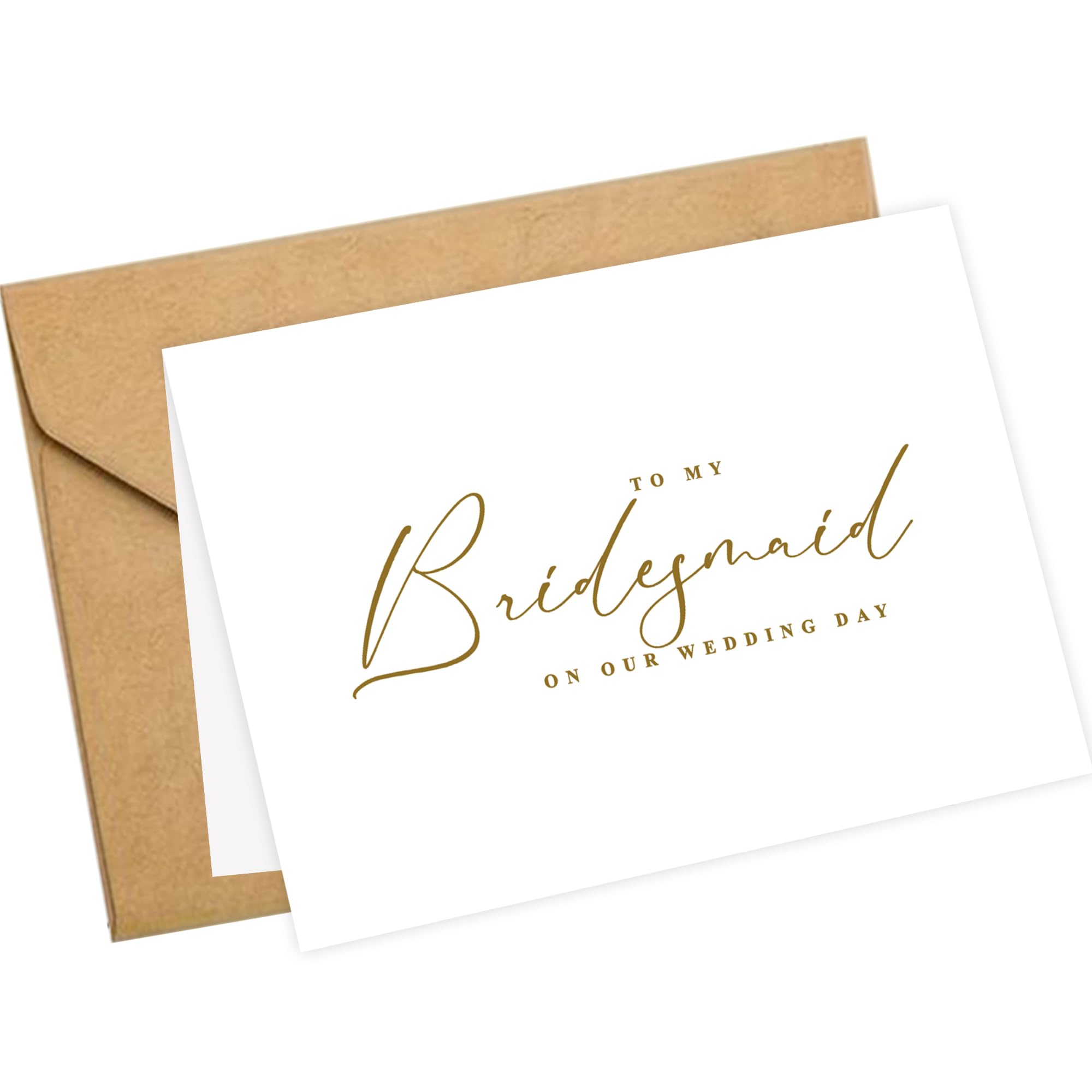 LADY&HOME To My Bridesmaid On My Wedding Day Card,Bridesmaid Thank You Card Wedding Day Bridesmaid Proposal (Gold Foil,Bridesmaid)