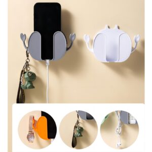 4-piece Wall Mount Phone Holder, Adaptive Remote Holders, wall mounted storage boxes, can be used for mobile phones, remote controls, keys, crab wall shaped storage boxes (Green,Orange,Grey,White)