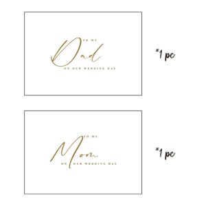 PartyGifts&beyond to My Dad and Mom Wedding Day Cards from The Bride or Groom Gold Foil Wedding Cards for Parents(DM)