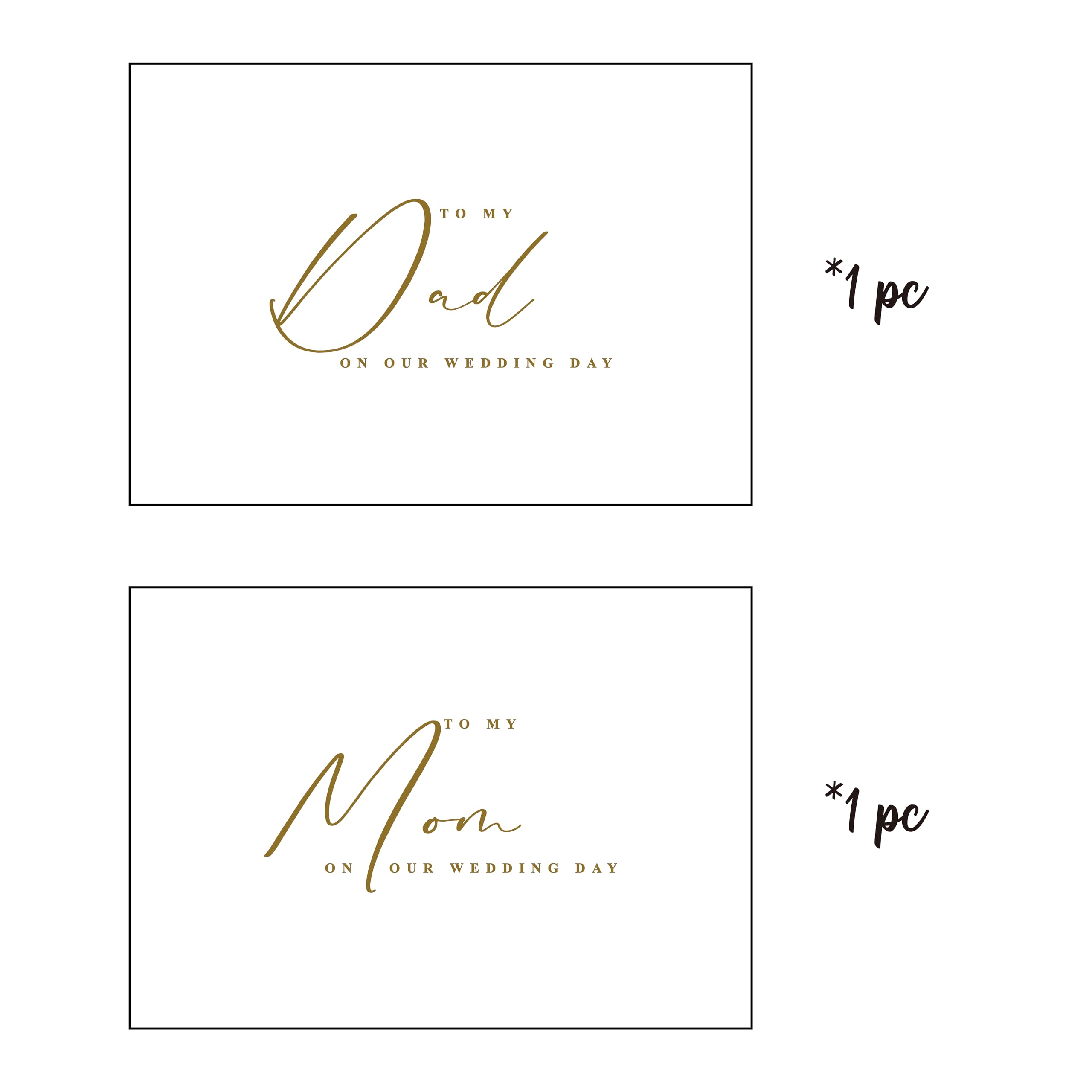 PartyGifts&beyond to My Dad and Mom Wedding Day Cards from The Bride or Groom Gold Foil Wedding Cards for Parents(DM)