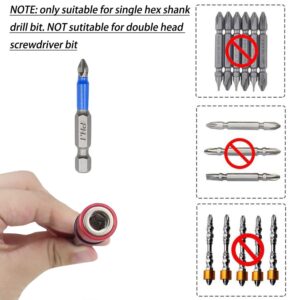 Drill Extension Bit Holder 4Pcs - 12'' 6'' 4'' 2'' Magnetic Drill Screwdriver Bit Extender 1/4 inch Hex Bit Holder, Impact Driver Extension Adjustable Depth Screwdriver (12''+6''+4''+2'')