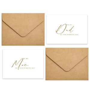 partygifts&beyond to my dad and mom wedding day cards from the bride or groom gold foil wedding cards for parents(dm)