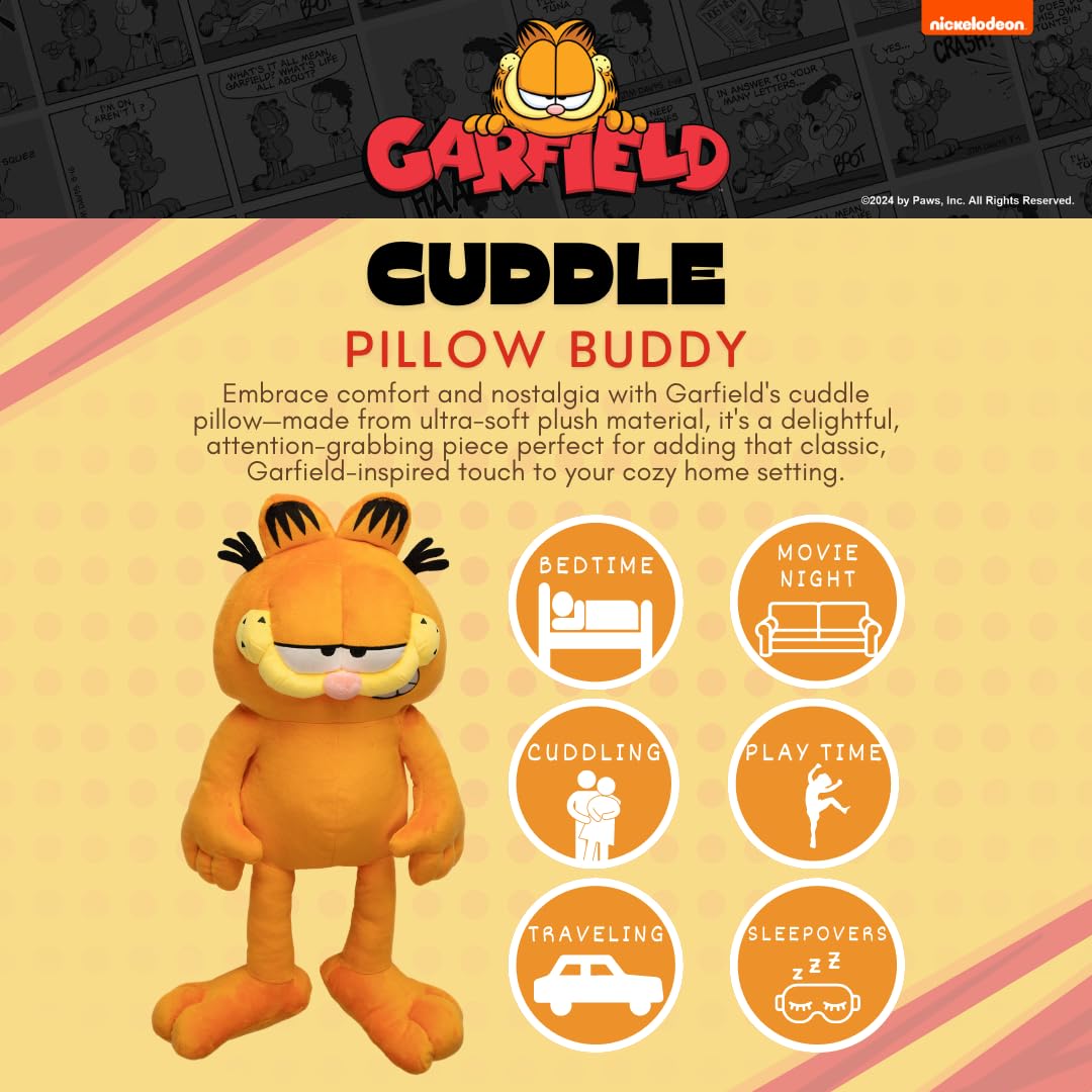 Franco Bedding Super Soft Plush Decorative Throw Cuddle Pillow, Standard, Garfield