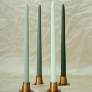 Viyffo Taper Candles 12 Inch Green Set of 4 Unscented, Dripless, Smokeless Long Tall Tapered Candlesticks Wedding Home Decor Dinner Natural Color Series