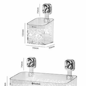 Glacier Pattern Suction Cup Shelf - Stylish Shower Caddy with Convenient Soap Dispenser，Elegant and Functional