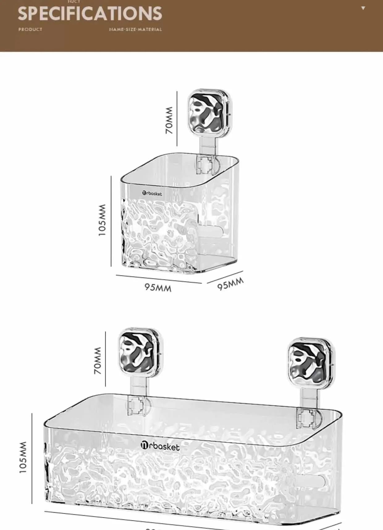 Glacier Pattern Suction Cup Shelf - Stylish Shower Caddy with Convenient Soap Dispenser，Elegant and Functional