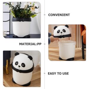 MAGICLULU Mini Trash Can, Cute Panda Garbage Can with Lid Countertop Wastebasket Table Garbage Lint Bin Waste Paper Container for Countertop Home Office Car