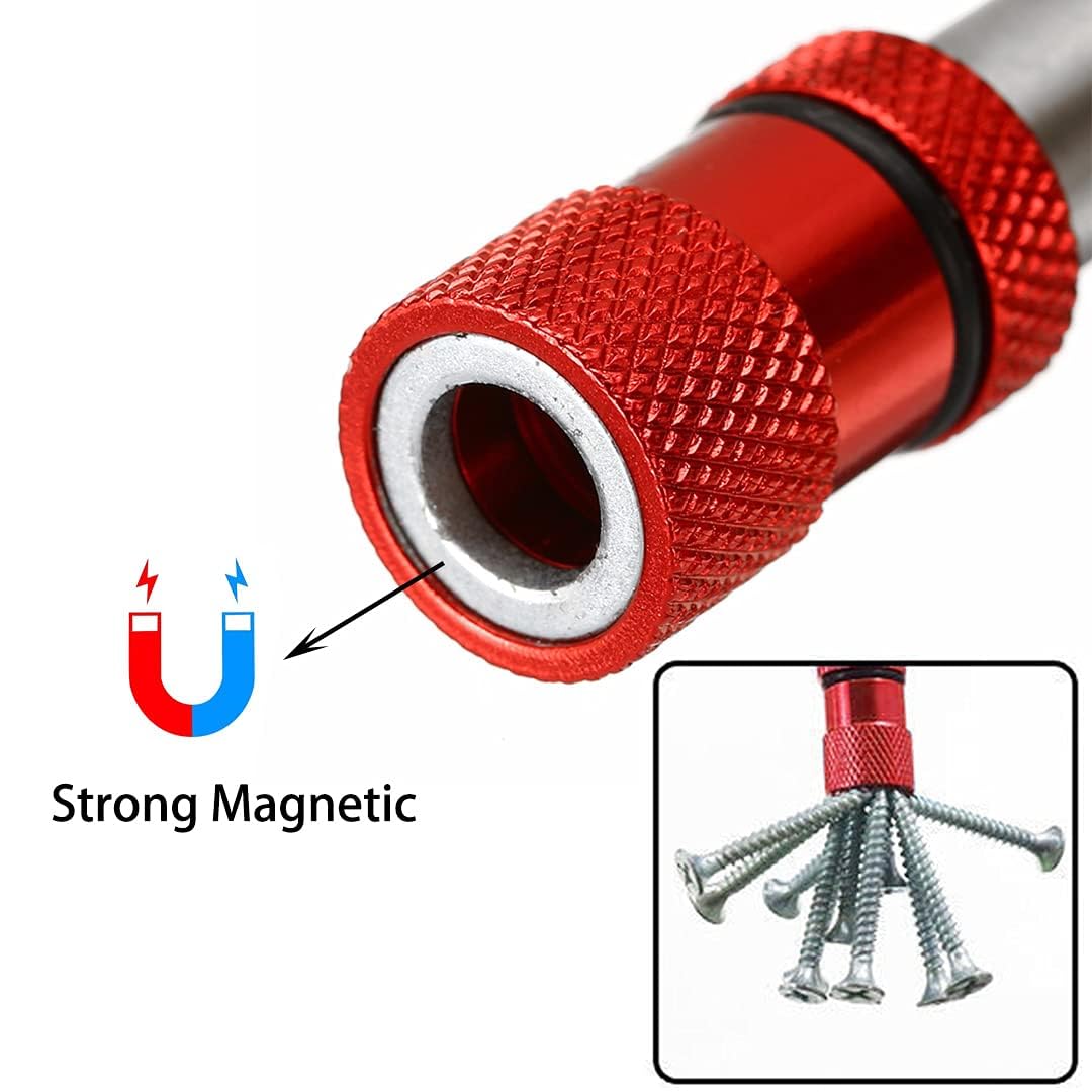 Drill Extension Bit Holder 4Pcs - 12'' 6'' 4'' 2'' Magnetic Drill Screwdriver Bit Extender 1/4 inch Hex Bit Holder, Impact Driver Extension Adjustable Depth Screwdriver (12''+6''+4''+2'')