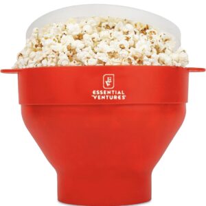 Popcorn Popper - Silicone Microwave Collapsible Popcorn Popper - Red Popcorn Popper Bowl - Christmas Popcorn Gift