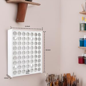 Acrylic Paint Organizer Craft Paint Storage Organizer for Apple Barrel, Folkart,2oz Craft Paints, Wall-mounted-63Holes