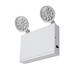 TANLUX New York City Approved Emergency Light, Emergency Lights with Battery Backup, White Steel Housing, AC 120/277V, Two Heads