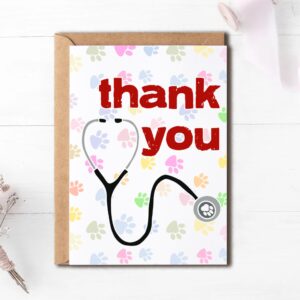 EdgarGifts Funny Thank You Card - Veterinary Card - Thanks Vet Card - Veterinarian Appreciation Card - Thank You Card For Vets, 5 x 7 inches