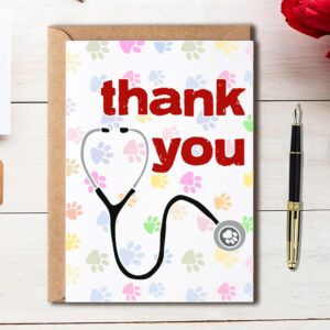 EdgarGifts Funny Thank You Card - Veterinary Card - Thanks Vet Card - Veterinarian Appreciation Card - Thank You Card For Vets, 5 x 7 inches