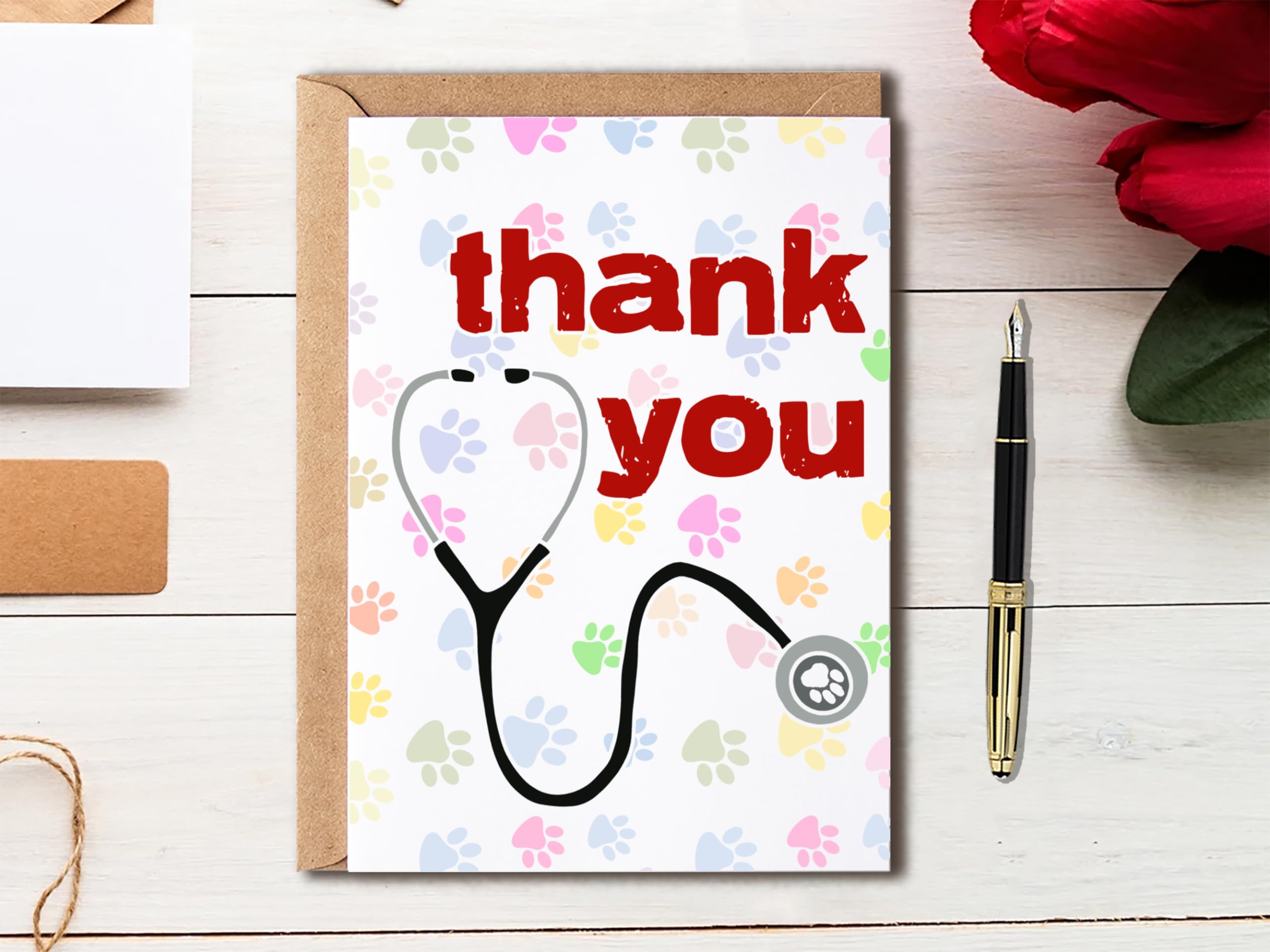 EdgarGifts Funny Thank You Card - Veterinary Card - Thanks Vet Card - Veterinarian Appreciation Card - Thank You Card For Vets, 5 x 7 inches