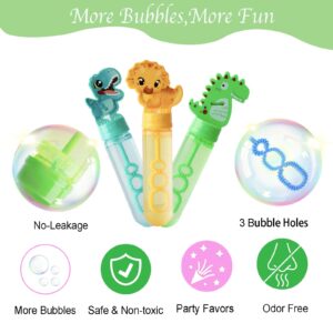 Cartoon Bubble Toys for Kids,Small Bubble Wands Bulk,9 Pack Mini Bubble Sticks with Bubble Solution for Holiday Birthday Party Favors,Classroom Prizes,Outdoor Activity (Dinosaur Designs)