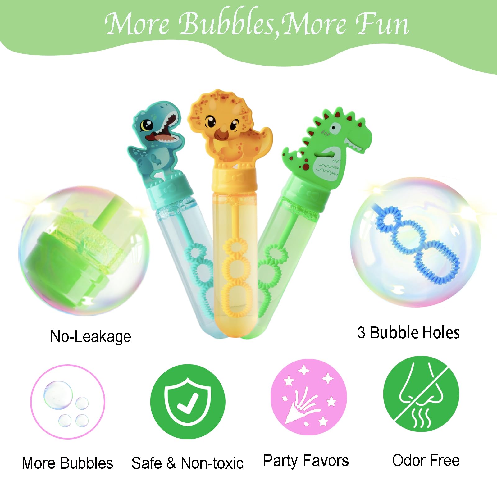 Cartoon Bubble Toys for Kids,Small Bubble Wands Bulk,9 Pack Mini Bubble Sticks with Bubble Solution for Holiday Birthday Party Favors,Classroom Prizes,Outdoor Activity (Dinosaur Designs)