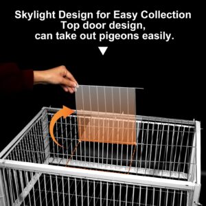 Nisorpa Pigeon Trap with Unidirectional Entrance, Encrypted Pigeon Cage Automatic Pigeon Collection Chicken Cage and Bird Trap with Metal Welding, 25 * 16.7 * 10.2 in