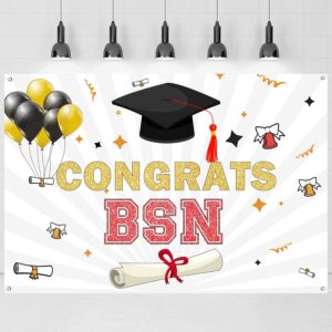 innoru congrats bsn backdrop banner, nurse bsn rn graduation prom photography backdrop durable fabric congrats grad banner medical nursing school graduation party decorations photo booth props 6x4ft