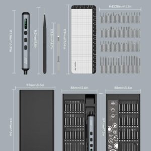 Rush Deer 70-in-1 Electric Screwdriver Set - Rechargeable Mini Precision Power Screwdriver with 64 Magnetic Bits, 5 Torque Settings, For Phone, Laptop, Camera - Cordless and Portable