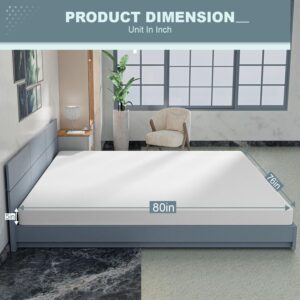 Dopinmin 5 Inch Gel Memory Foam Mattress King Size, Mattress in a Box for Skin-Friendly and Pressure Relief, Medium Firm Mattress Fiberglass Free, CertiPUR-US Certified,White