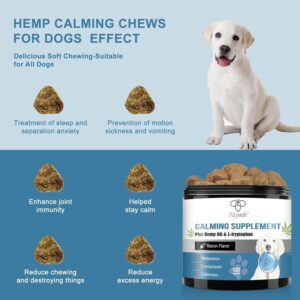 Calming Chews for Dogs Treats, Hemp Calming Dog Anxiety Relief Natural Ingredients, Helps with Dog Anxiety, Stress Relief, Separation, Barking, Thunderstorms