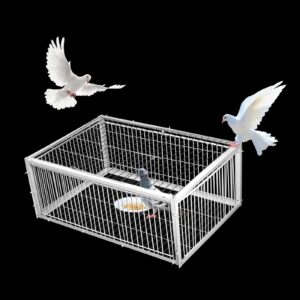 nisorpa pigeon trap with unidirectional entrance, encrypted pigeon cage automatic pigeon collection chicken cage and bird trap with metal welding, 25 * 16.7 * 10.2 in