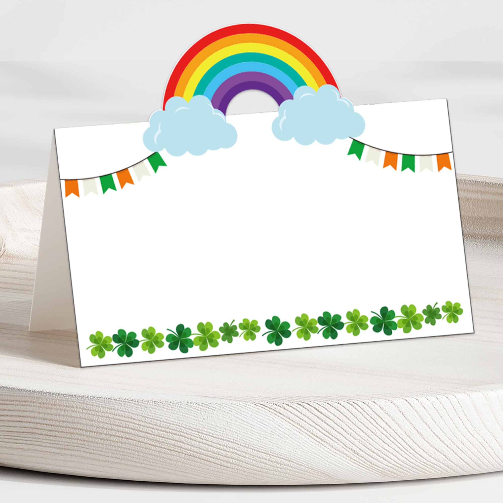 36pcs St. Patrick's Day Food Tent Labels Shamrock Place Cards for Irish Day Placecard Holders Seating Name Tents, Banquet tables, Buffet food label, St. Patricks Day Party