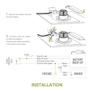 ASD Battery Back-Up Kit 15W - Suitable for LED Commercial Downlights ASD-CDL7, CD-P, CD-T - 90 Minutes Emergency Battery, 5000 Cycles of Standard Charge & Discharge - Damp Rated, UL Certified