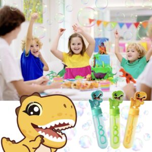 Cartoon Bubble Toys for Kids,Small Bubble Wands Bulk,9 Pack Mini Bubble Sticks with Bubble Solution for Holiday Birthday Party Favors,Classroom Prizes,Outdoor Activity (Dinosaur Designs)