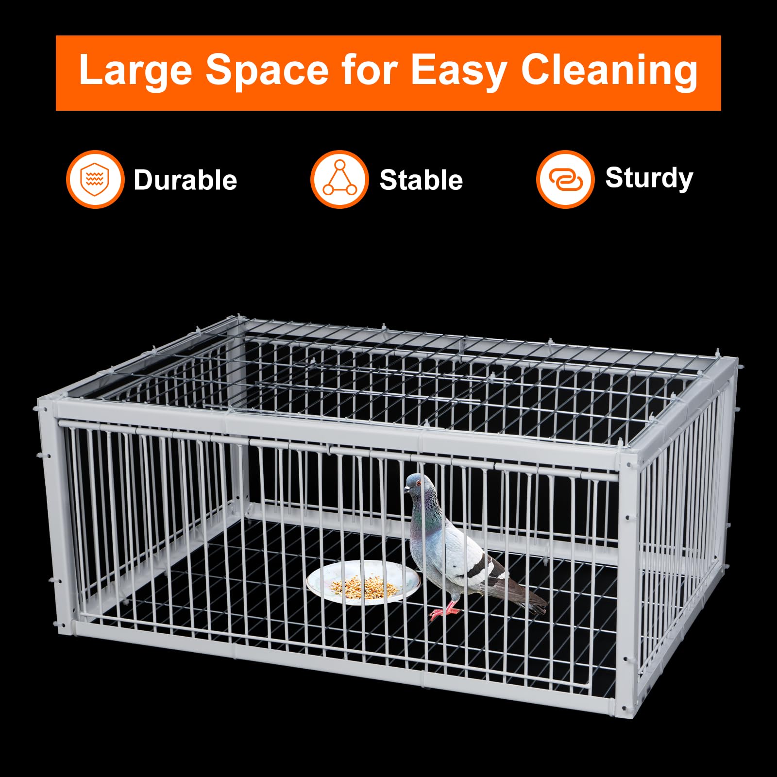 Nisorpa Pigeon Trap with Unidirectional Entrance, Encrypted Pigeon Cage Automatic Pigeon Collection Chicken Cage and Bird Trap with Metal Welding, 25 * 16.7 * 10.2 in