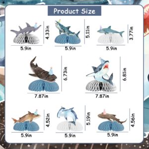 Shark Birthday table Decorations Shark Honeycomb Centerpieces Under the Sea Shark Birthday Party Decorations Ocean Theme Shark Baby Shower Decorations Underwater Theme Party Supply