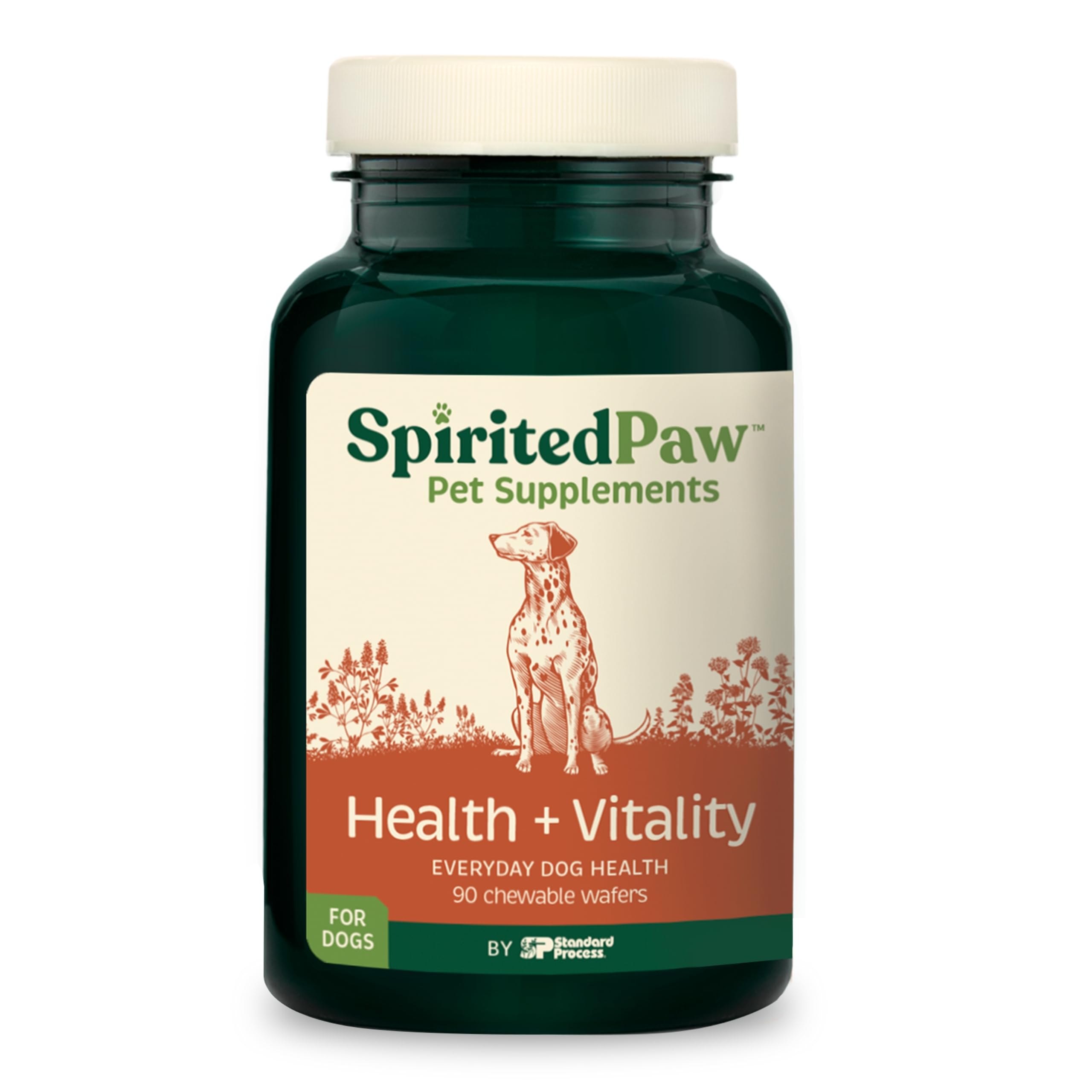 Spirited Paw Health + Vitality for Dogs - Pet Supplement for Immune System, Coat, Liver Health & More - Dog Multifunctional Support with Choline, Calcium, Zinc, & Vitamins D and A - 90 Chewable Wafers