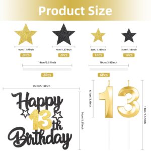 iNINGER Boys Girls 21th Happy Birthday Candles Cake Toppers,Number 21 Candle for Cake,Black Gold Candles for Women Men Birthday Decorations,Star Cake Toppers for Birthday Party Wedding Anniversary