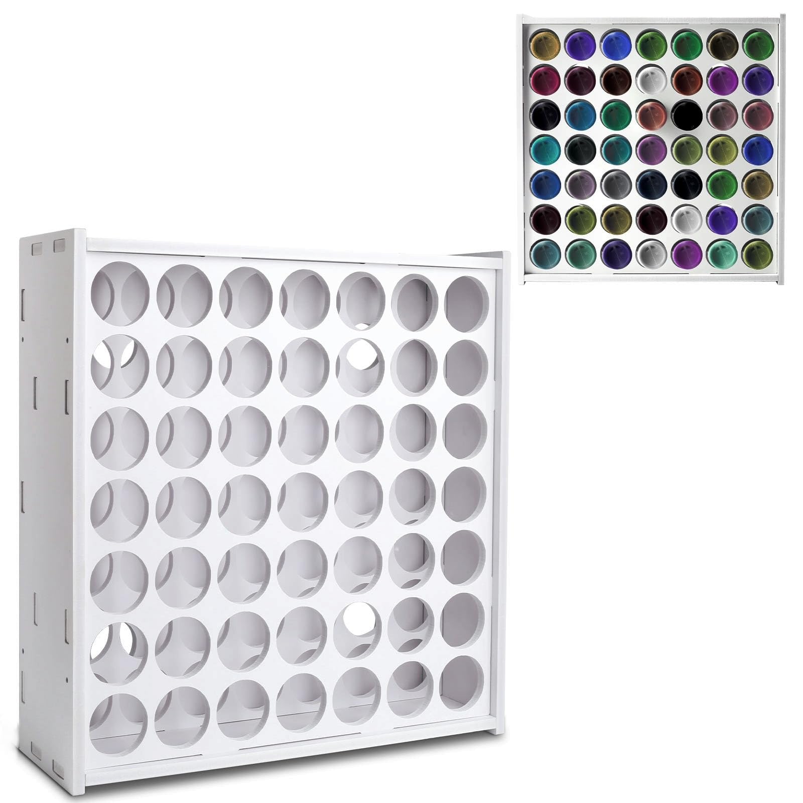 Acrylic Paint Organizer Craft Paint Storage Organizer for Apple Barrel, Folkart,2oz Craft Paints, Wall-mounted-49Holes