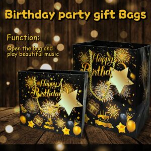 DTESL Lights Fireworks and Cheering Musical Gift Bag - Designed for Birthday,Birthday gift bags are given to wives husbands men and women-10" x 8.8" x 4"