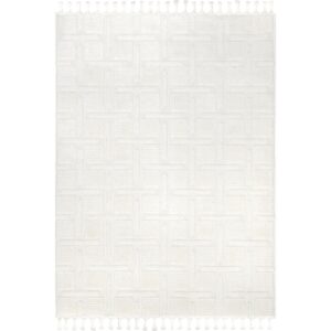 nuLOOM Alafia Geometric 7x9 Area Rug for Living Room Bedroom Dining Room Kitchen, Off White