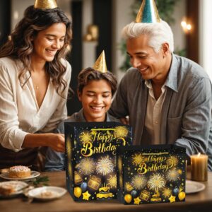 DTESL Lights Fireworks and Cheering Musical Gift Bag - Designed for Birthday,Birthday gift bags are given to wives husbands men and women-10" x 8.8" x 4"