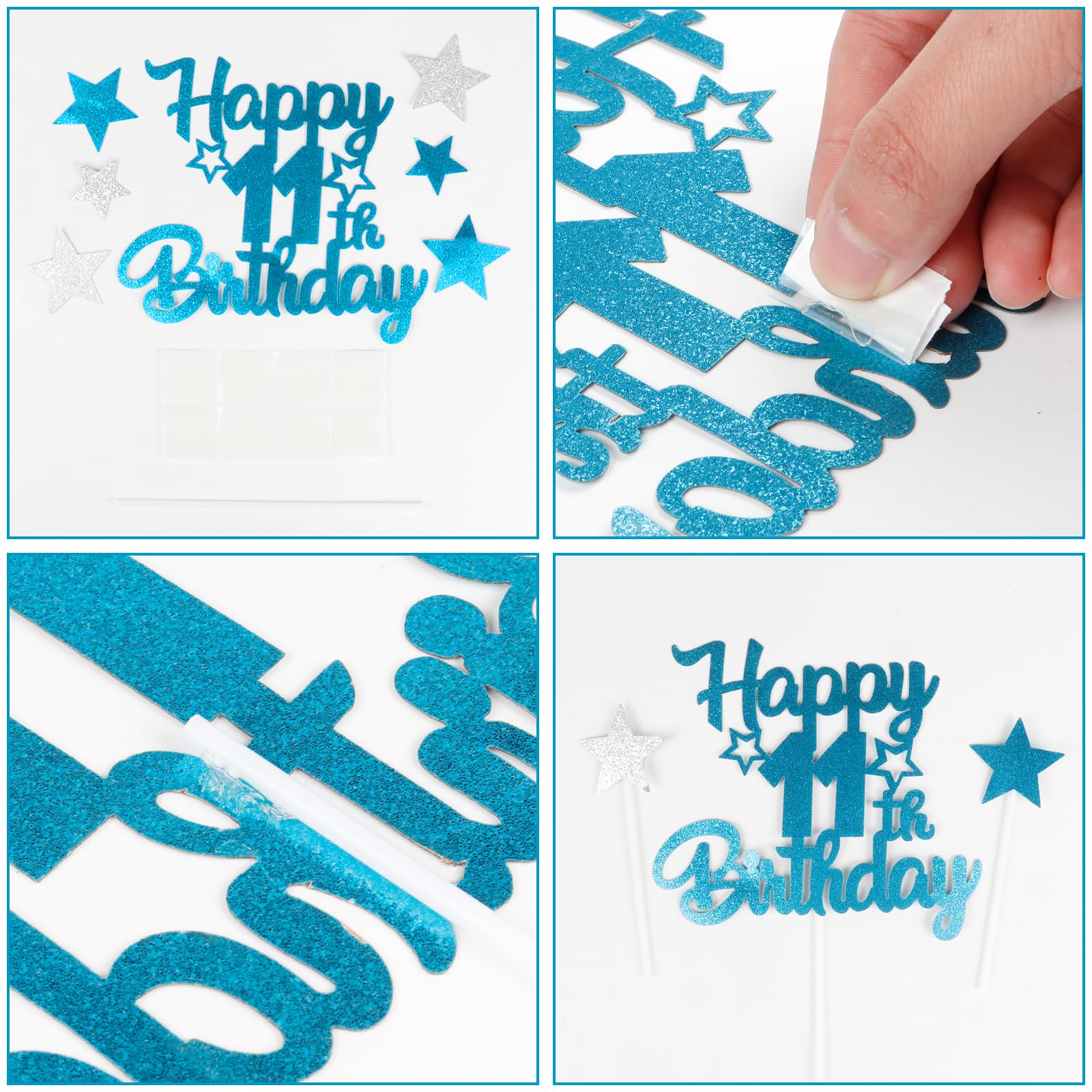 iNINGER 3rd Happy Birthday Candles Cake Toppers,Blue Number 3 Candle for Cake,Cake Candles for 3rd Birthday Decorations,Star Cake Toppers for Boys Girls Birthday Party 3rd Wedding Anniversary