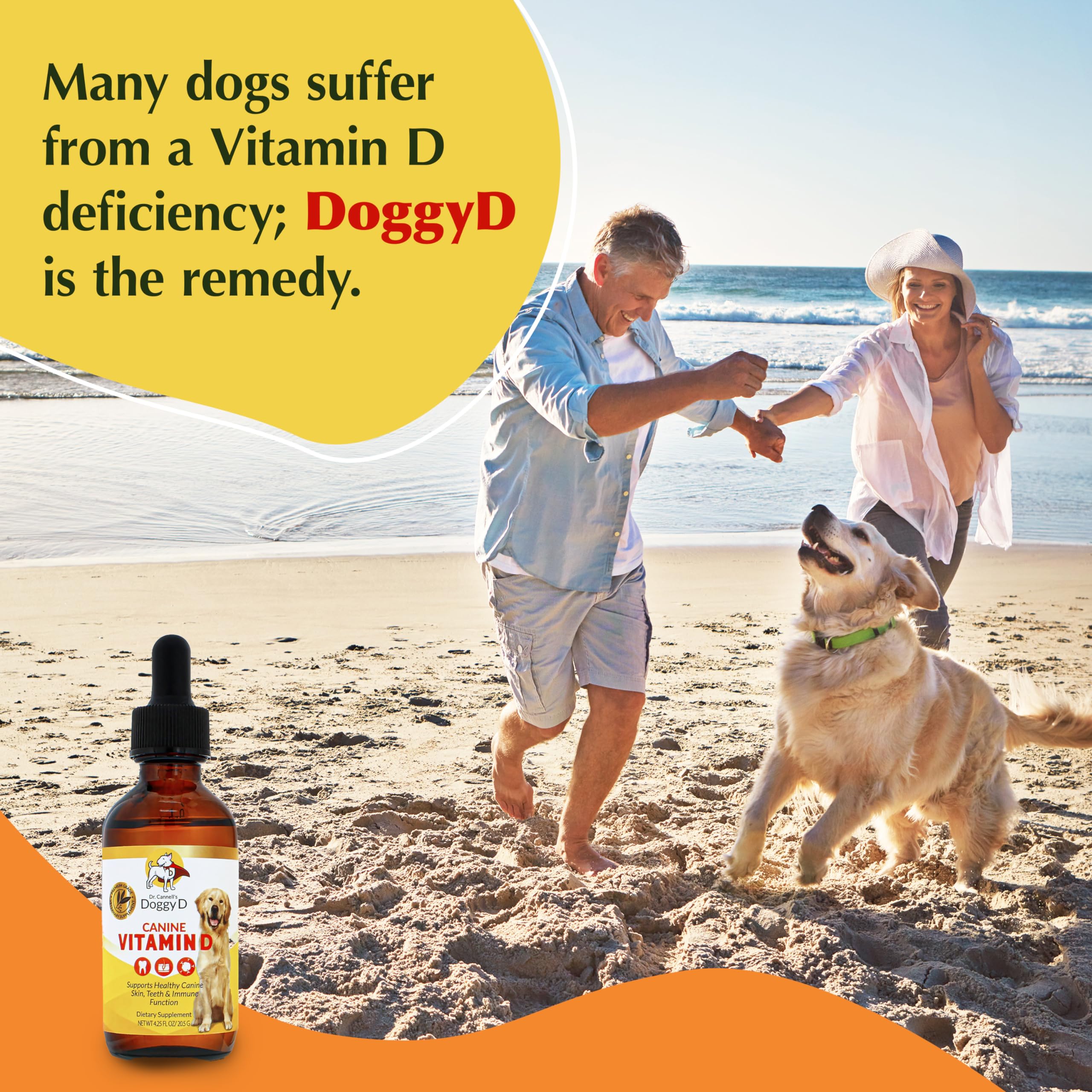 Doggyd Vitamin D3 Liquid for Dogs Cats, 60mL, 60 Count at 1ml Dose