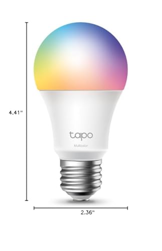 Tapo TP-Link Smart Light Bulbs, 16M Colors RGBW, Dimmable, Alexa Frustration-Free Setup, A19, 60W Equivalent, 800LM CRI>90, 2.4GHz WiFi only L531E