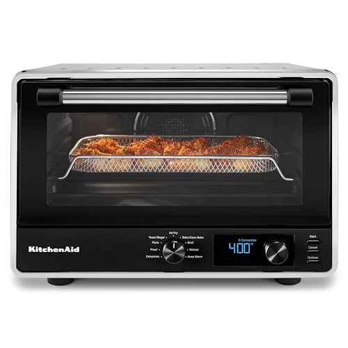 KitchenAid Digital Countertop Oven with Air Fry & Pizza Stone, KCO128CU, Contour Silver