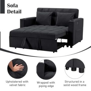 Verfur Multi-Functional Convertible Futon Sofa Bed Daybed, 3 in 1 Pull Out Loveseat Sofabed Lounge Chaise, Comfy Upholstered RV Couch Sofacama Furniture for Living Room,Office