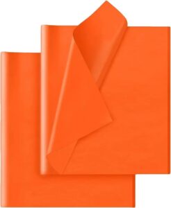 hlonon orange tissue paper for gift bags - 30 sheets of orange wrapping tissue paper bulk packaging paper for weddings birthday diy project christmas halloween thanksgiving gift wrapping crafts decor