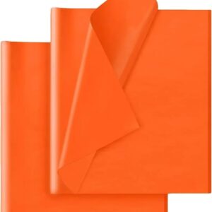 Hlonon Orange Tissue Paper for Gift Bags - 30 Sheets of Orange Wrapping Tissue Paper Bulk Packaging Paper for Weddings Birthday DIY Project Christmas Halloween Thanksgiving Gift Wrapping Crafts Decor