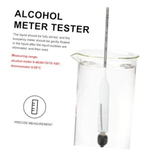 4 Pieces Meter Vinometer Meter for Liquors Liquid Meter Licorometer Hydrometer Hydrometer Spirit Wooden Box Glass