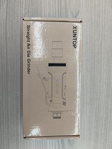 XUNTOP 25000Rpm Pneumatic Straight Die Grinder with After-Exhaust,Straight Die Grinder with Empty Oil Bottle and 1/4" 1/8"Collets Widely Used in Polishing,Edge Smoothing,Deburring