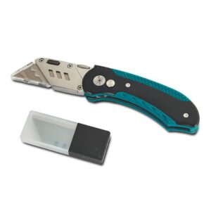 tolxh #e-10908 quick change folding utility knife with 10 extra blades replacement part new for makita