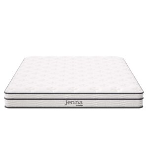 Modway Jenna 6" Innerspring and Foam Queen Mattress in White