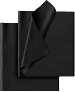 hlonon black tissue paper for gift bags - 30 sheets of black wrapping tissue paper bulk packaging paper for weddings birthday diy project christmas gift wrapping crafts decor (14 x 20 inch)