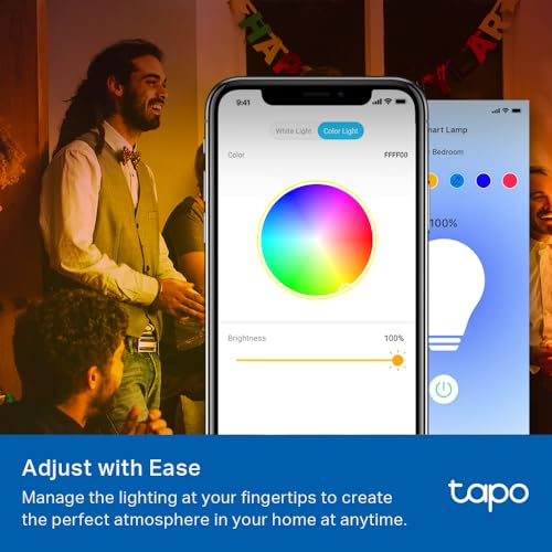 Tapo TP-Link Smart Light Bulbs, 16M Colors RGBW, Dimmable, Alexa Frustration-Free Setup, A19, 60W Equivalent, 800LM CRI>90, 2.4GHz WiFi only L531E